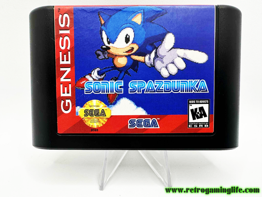 New Arrival: Sonic Spazdunka for Sega Genesis – A Wild Spin on Classic Sonic!