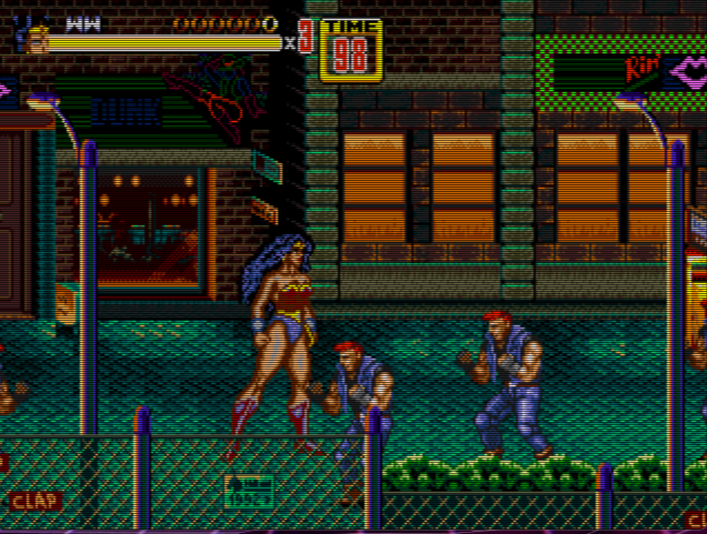 Wonder Woman in Streets of Rage 2 Sega Genesis Video Game Cart