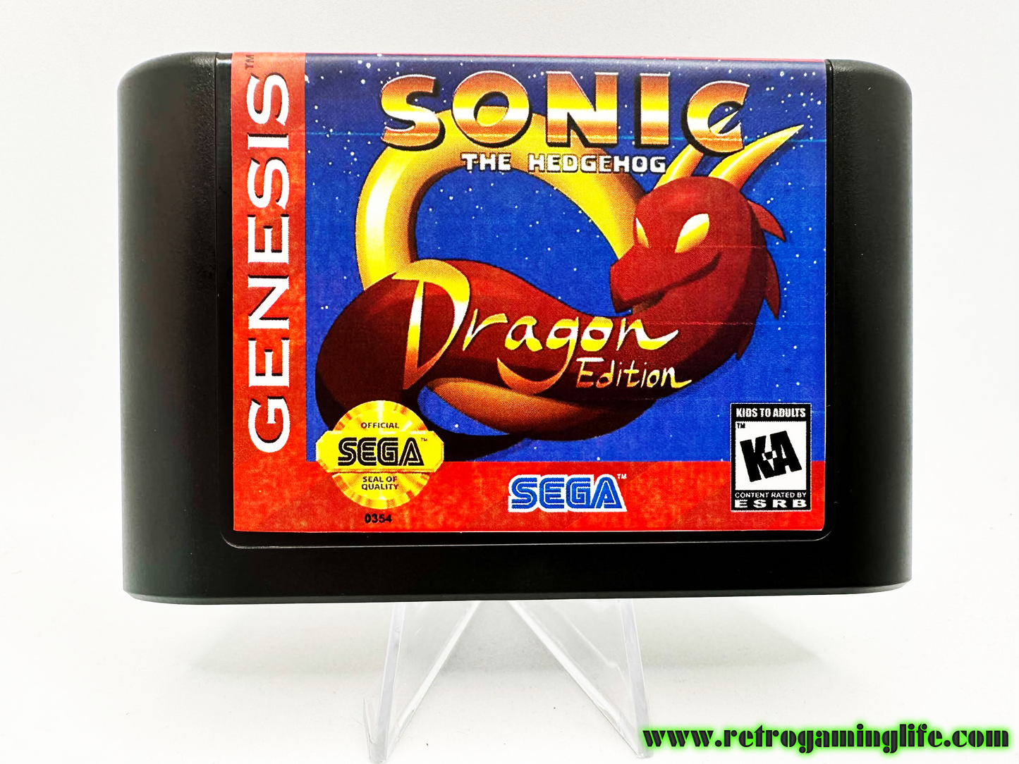 Sonic the Hedgehog Dragon Edition Sega Genesis Video Game Cart