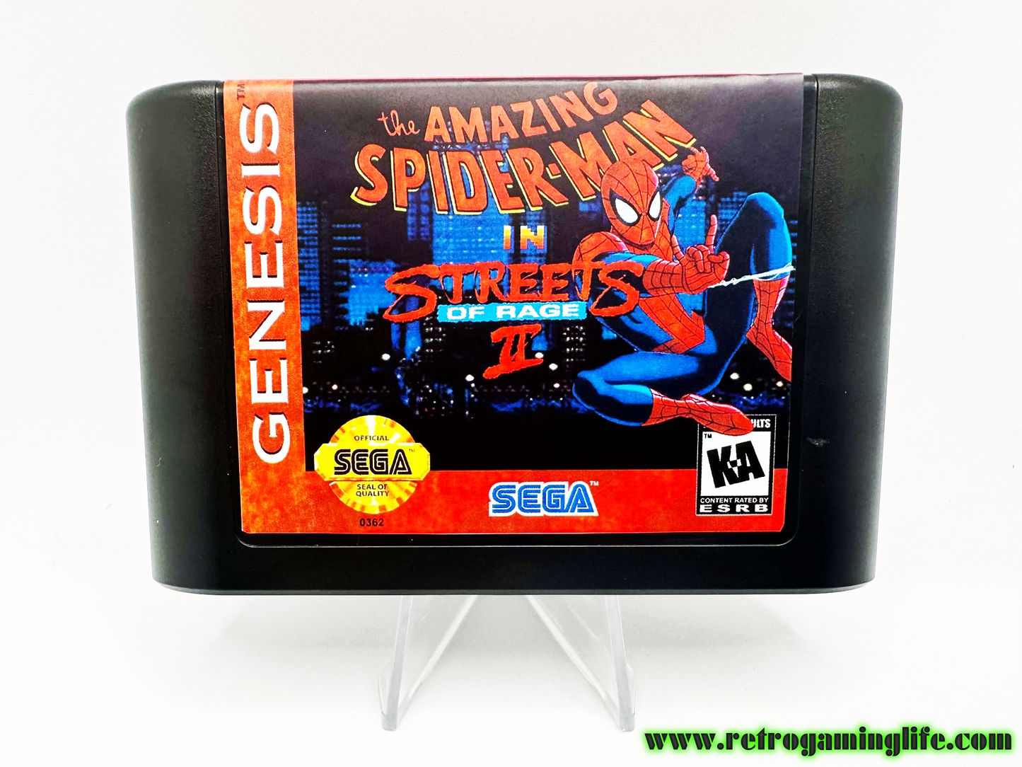 Spider-Man in Streets of Rage 2 Sega Genesis Video Game Cart