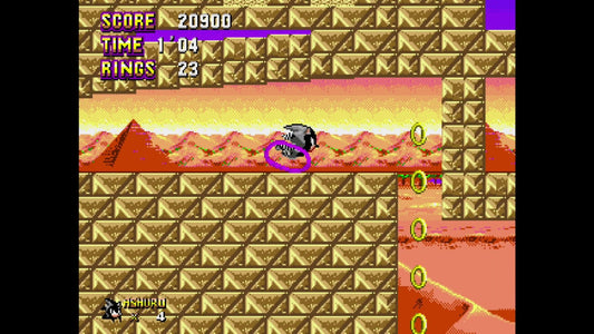 Sonic and Ashuro Cart Sega Genesis Reproduction Video Game Cart