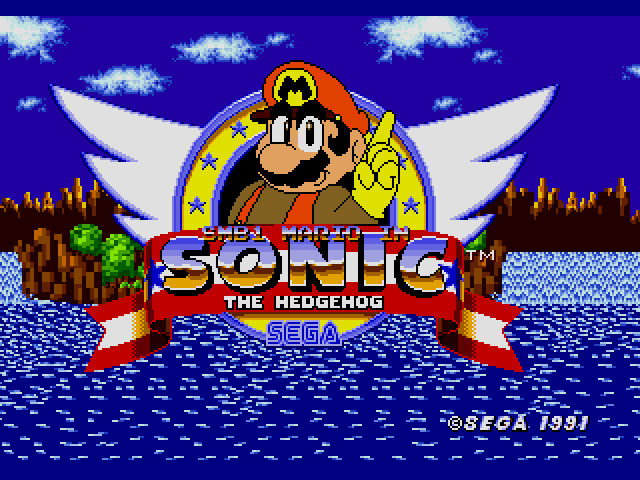 Mario in Sonic the Hedgehog Sega Genesis Repro Game Cart