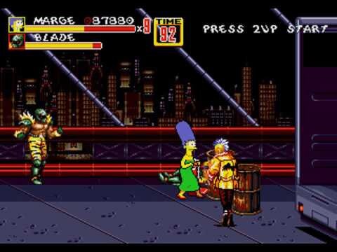 The Simpsons in Streets of Rage 2 Sega Genesis Beat 'em up Classic Game