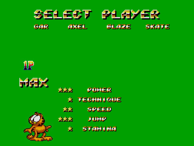 Garfield in Streets of Rage 2 Sega Genesis Game Cart