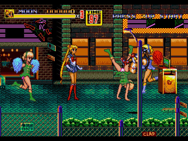 Sailor Moon in Streets of Rage 2 Sega Genesis Game