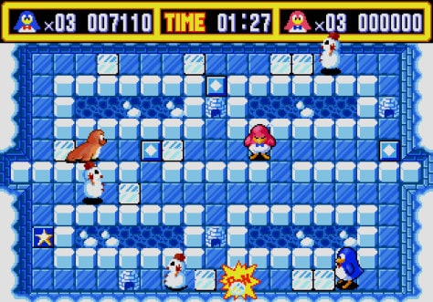 Pepenga Pengo Sega Genesis Game Cart Puzzler