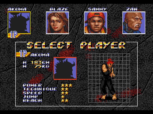 Akuma in Streets of Rage 3 Sega Genesis Game Cart