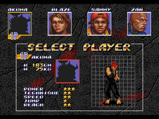Akuma in Streets of Rage 3 Sega Genesis Game Cart