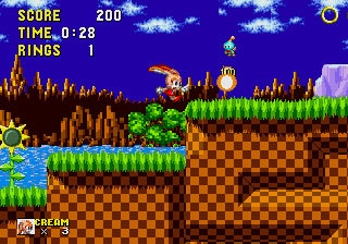Cream and Cheese in Sonic 1 Sega Genesis Game Cart