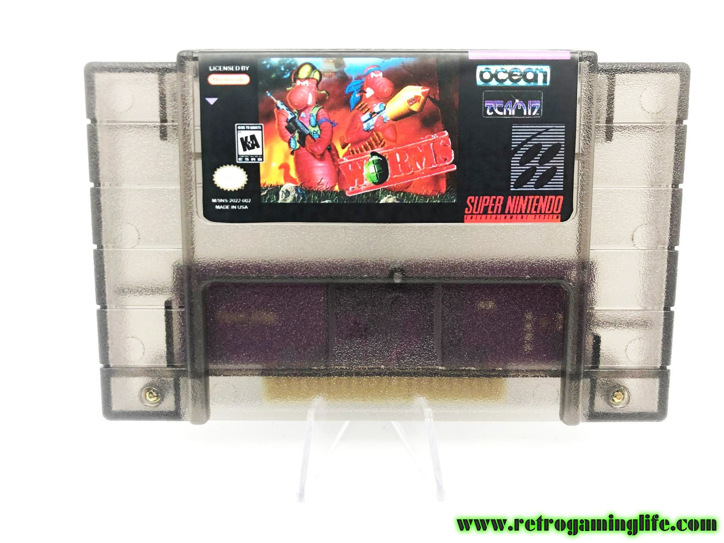 Worms SNES Game Cart Repro