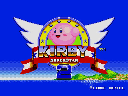 Kirby in Sonic the Hedgehog 2 Sega Genesis Game Cart Repro