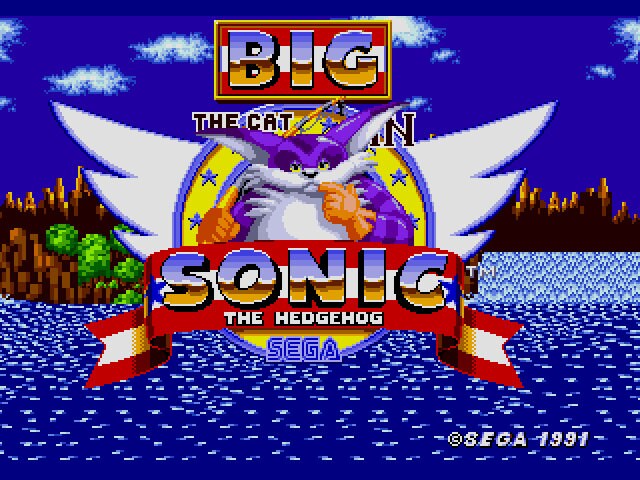 Big the Cat in Sonic the Hedgehog Sega Genesis Game Cart Repro