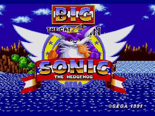 Big the Cat in Sonic the Hedgehog Sega Genesis Game Cart Repro