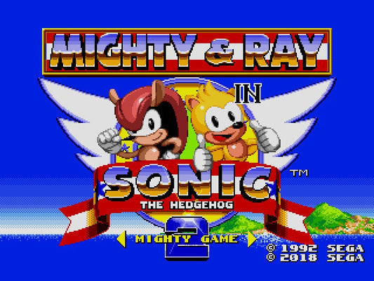 Mighty & Ray in Sonic the Hedgehog 2 Sega Genesis Game Cart Repro