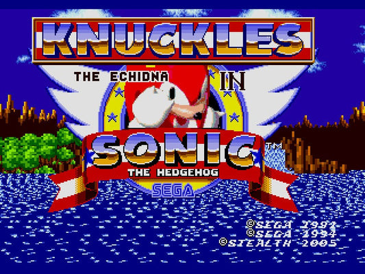 Knuckles the Echidna in Sonic the Hedgehog Sega Genesis Game Cart Repro
