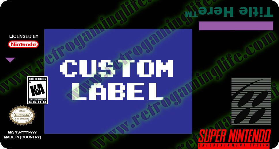 Super Nintendo Custom Label