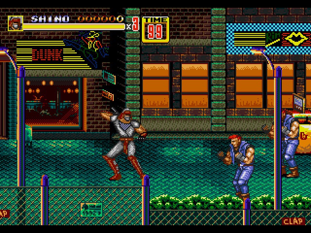Shinobi in Streets of Rage 2 Sega Genesis Repro Game Cart