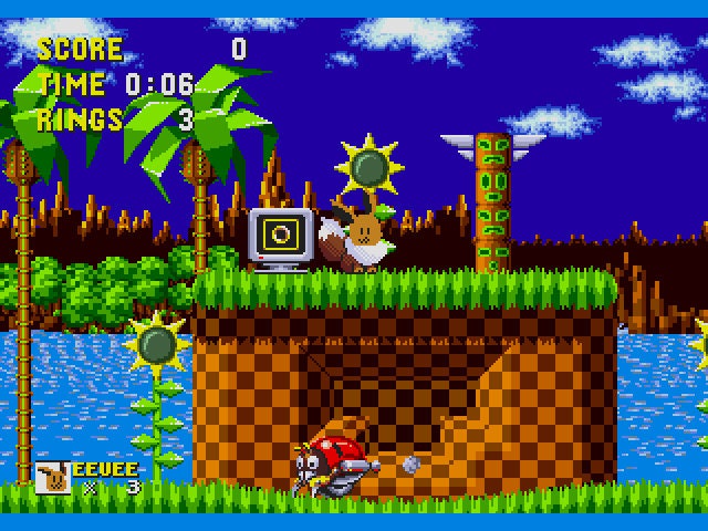 A.I.R. Eevee in Sonic the Hedgehog Sega Genesis Repro Game Cart