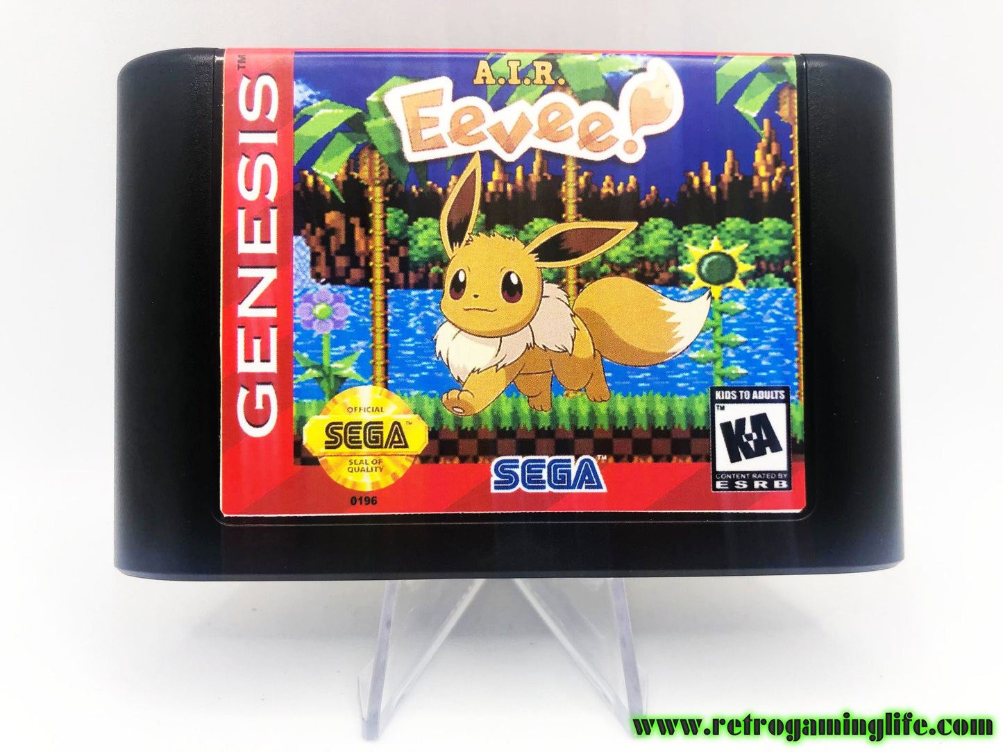 A.I.R. Eevee in Sonic the Hedgehog Sega Genesis Repro Game Cart