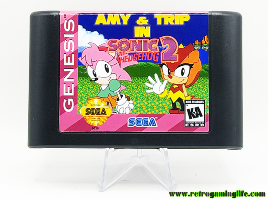 Amy &amp; Trip in Sonic the Hedgehog 2 – Sega Genesis Reproduction Cartridge