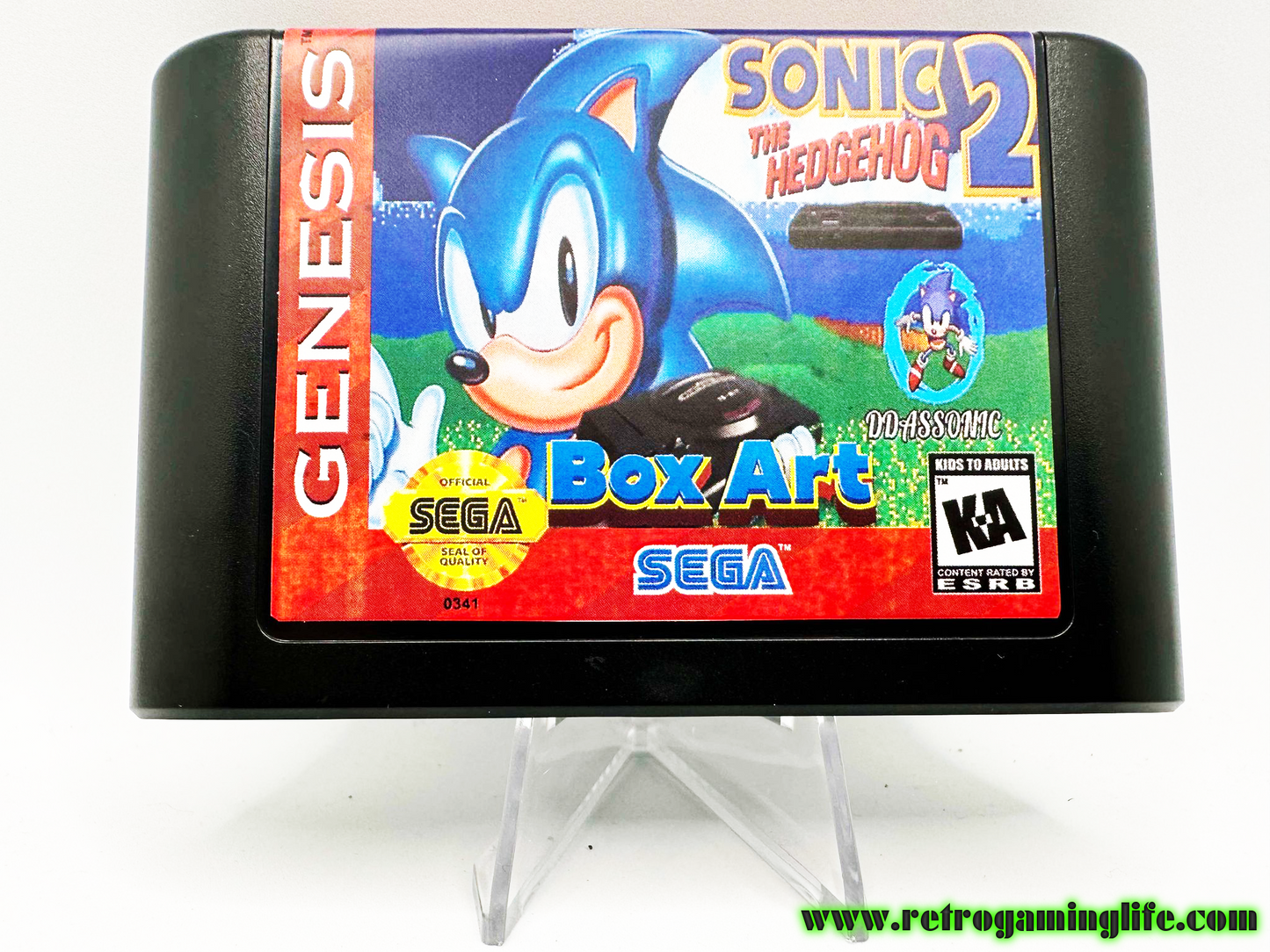 Box Art Sonic the Hedgehog 2 Sega Genesis Video Game Cart