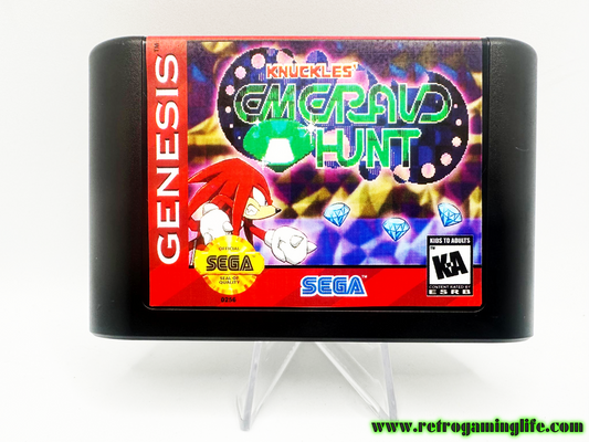 Knuckles Emerald Hunt Sega Genesis Repro Game Cart