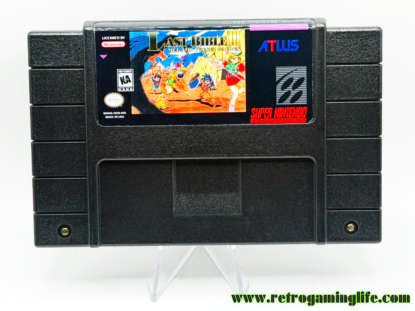 Last Bible III (English Translation) (SNES) – Reproduction Cartridge