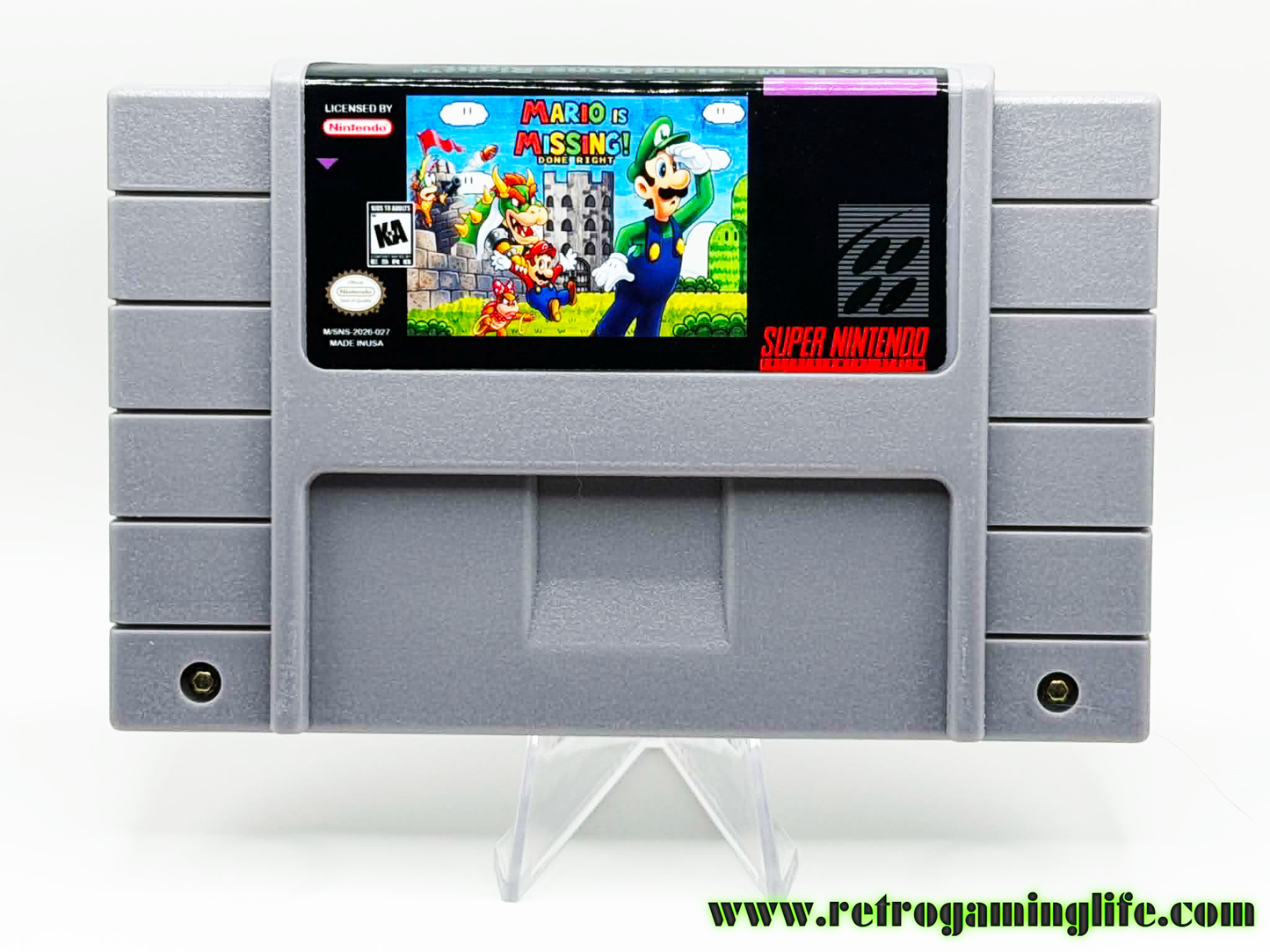Mario Is Missing! Done Right (SNES) – Reproduction Cartridge