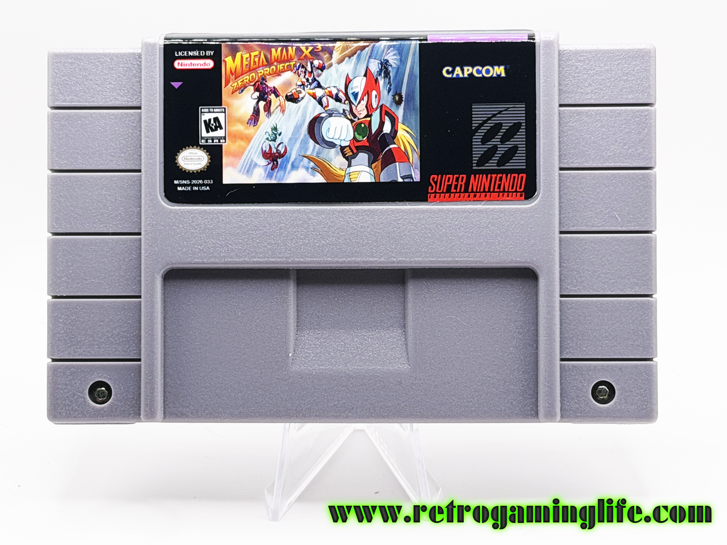 Mega Man X3: Zero Project – SNES Reproduction Cartridge