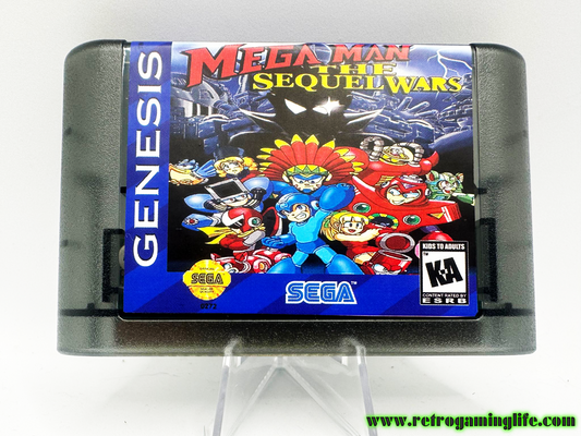 Mega Man the Sequel Wars Sega Genesis Reproduction Video Game Cart