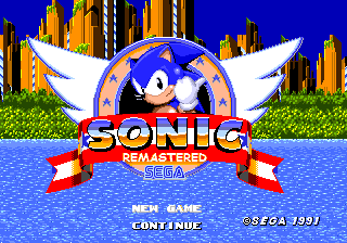 Sonic Remastered Sega Genesis Reproduction Video Game Cart