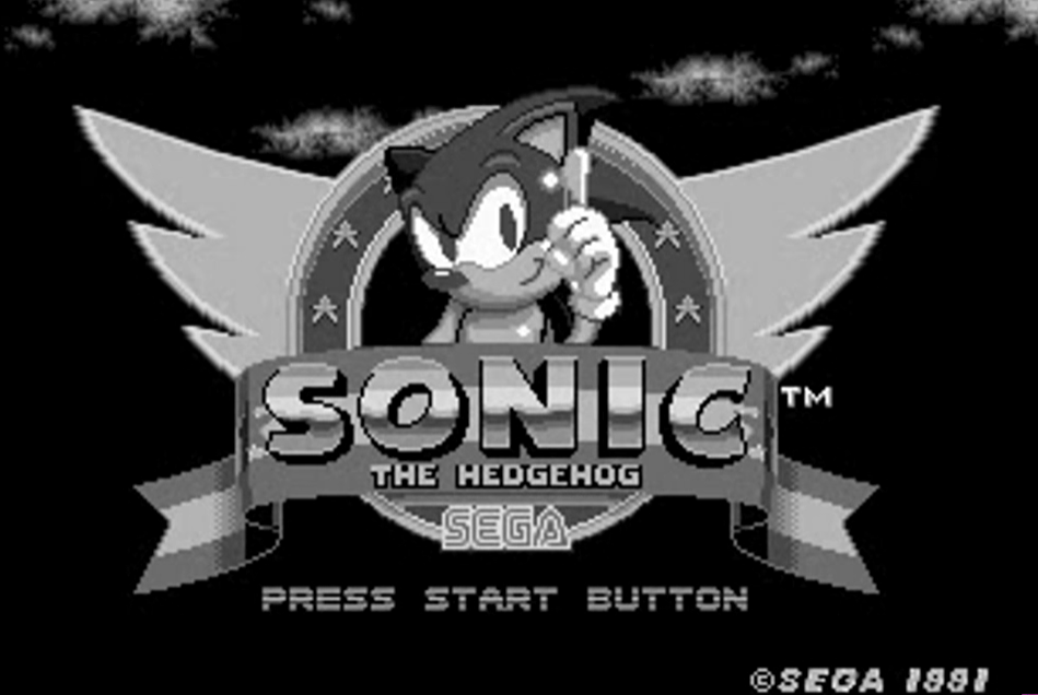 Sonic the Hedgehog Black and White World Sega Genesis Reproduction Video Game Cart