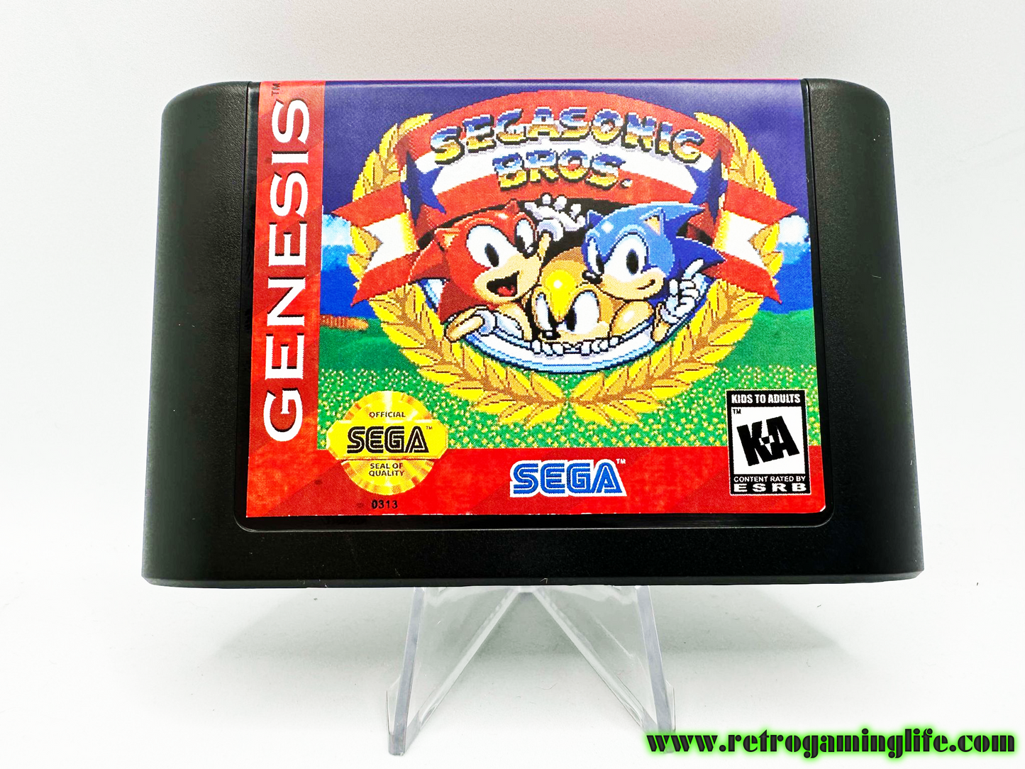 SegaSonic Bros Sega Genesis Reproduction Video Game Cart