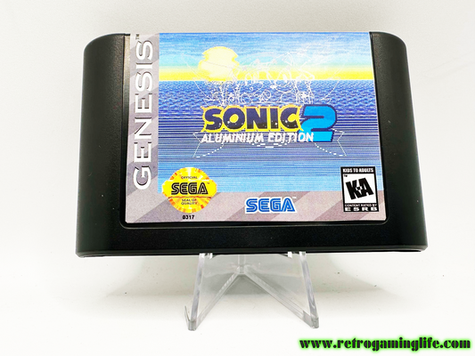 Sonic 2 Aluminium Edition Sega Genesis Reproduction Video Game Cart