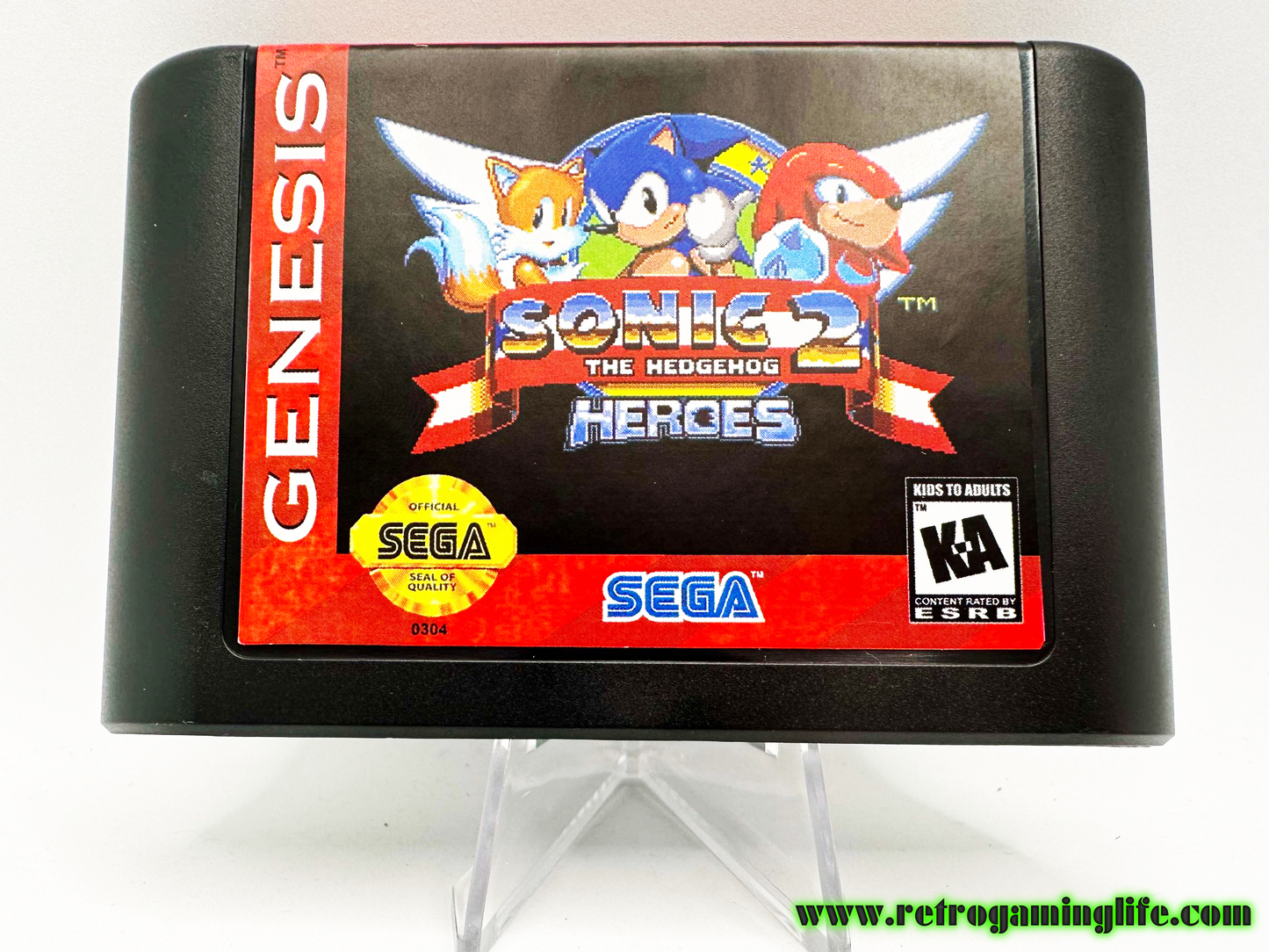 Sonic 2 Heroes Sega Genesis Reproduction Video Game Cart