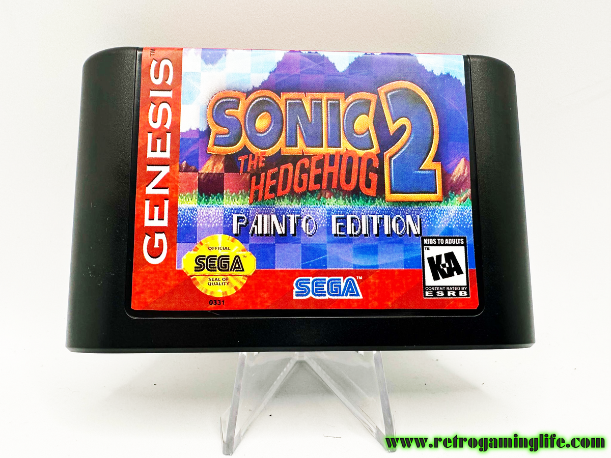 Genesis Reproductions Sonic 2 Painto Edition Sega Genesis Reproduction Video Game Cart ...