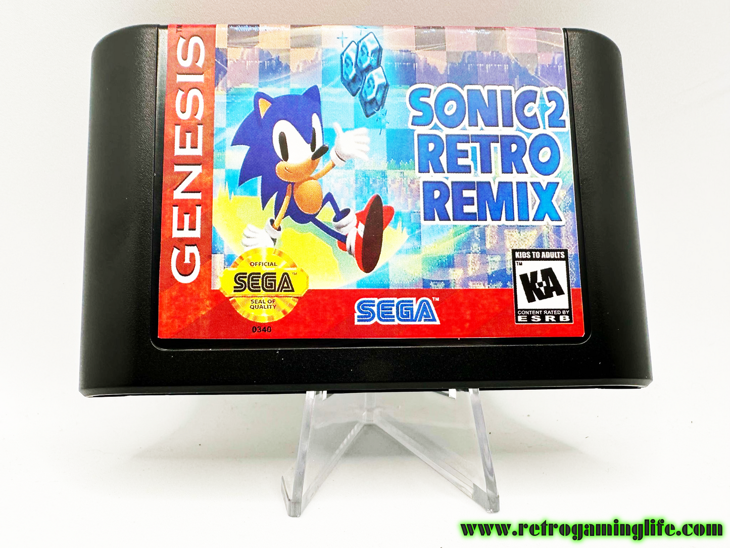 Sonic the Hedgehog 2 Retro Remix Sega Genesis Video Game Cart