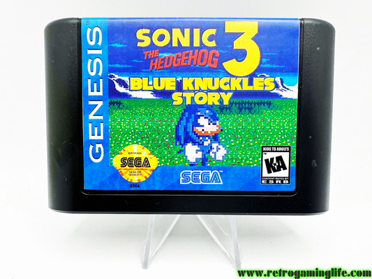 Sonic the Hedgehog 3 Blue Knuckles Story Sega Genesis Video Game Cart