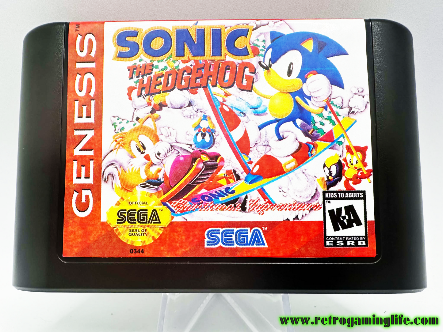 Sonic Christmas Adventure Sega Genesis Video Game Cart