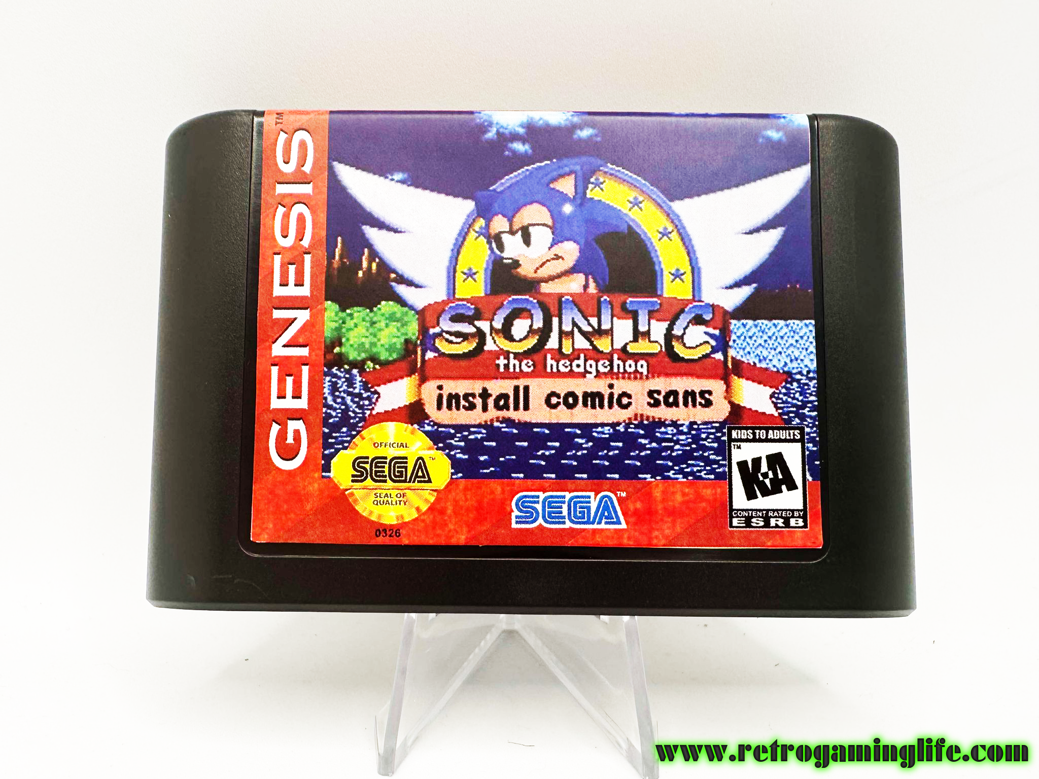 Genesis Reproductions Sonic Install Comic Sans Sega Genesis Reproduction Video Game Cart ...