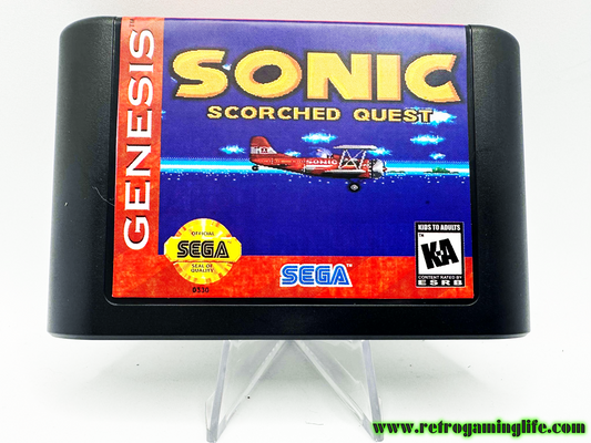 Sonic Scorched Quest Sega Genesis Reproduction Video Game Cart