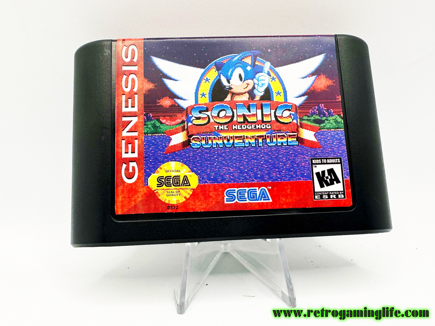 Sonic Sunadventure Sega Genesis Reproduction Video Game Cart