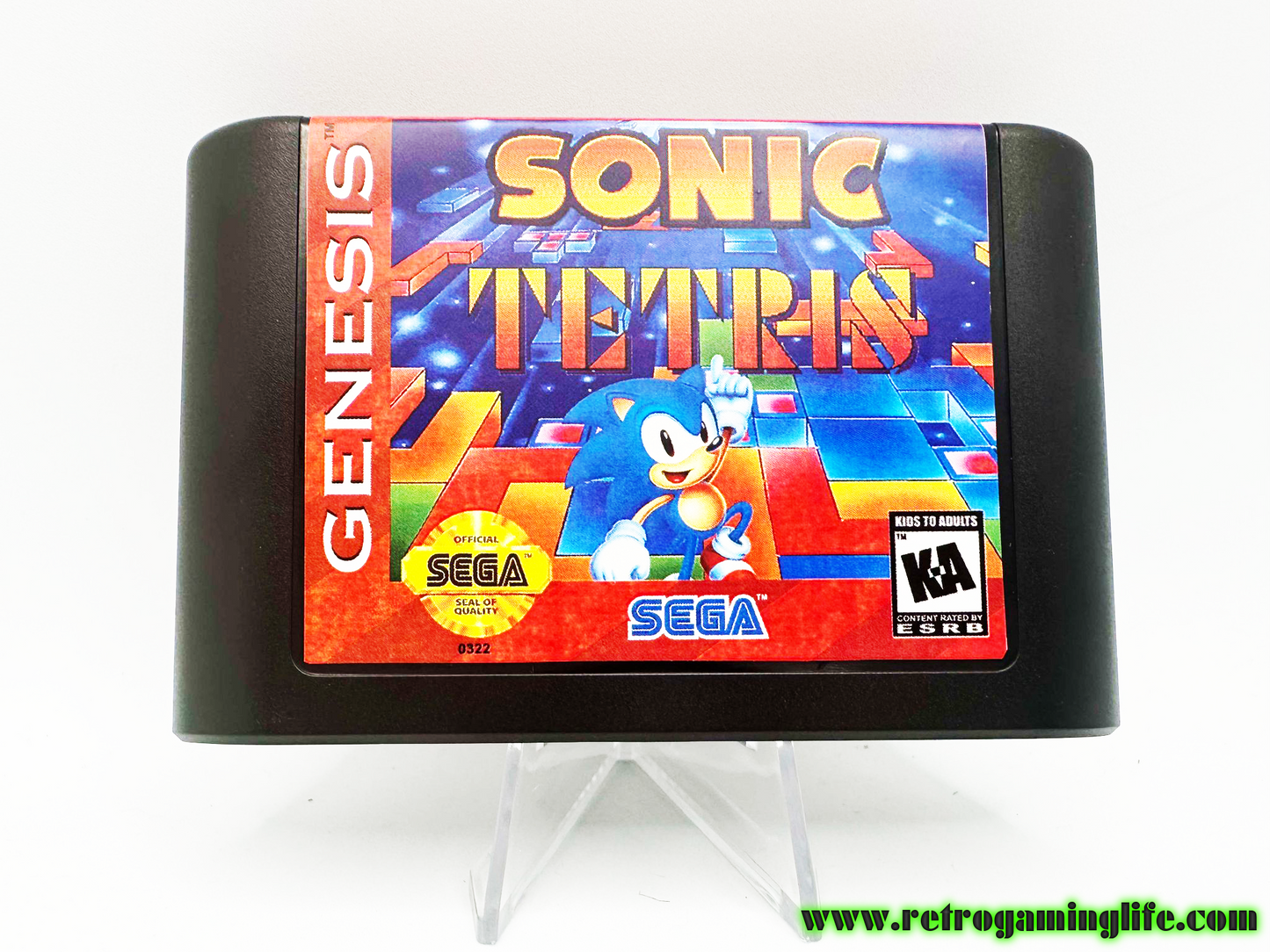 Sonic Tetris Sega Genesis Reproduction Video Game Cart