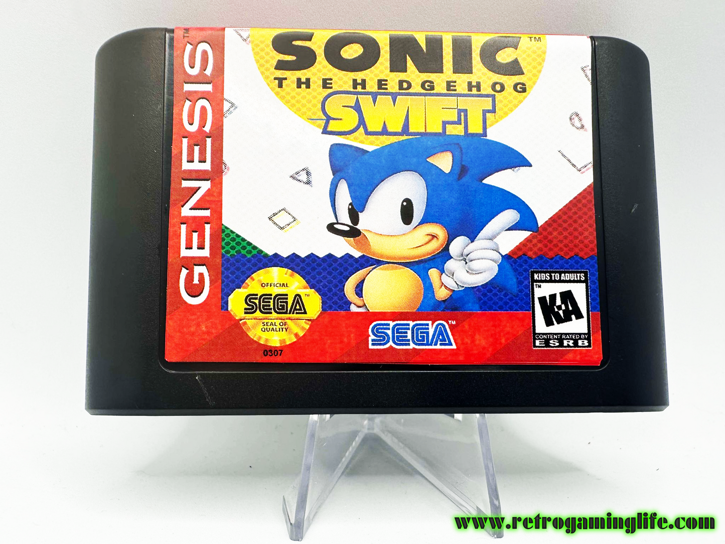 Sonic the Hedgehog Swift Sega Genesis Reproduction Video Game Cart