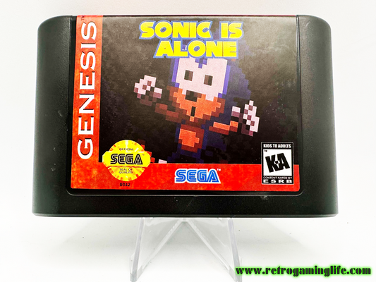 Sonic is Alone Sega Genesis Repro Video Game Cart