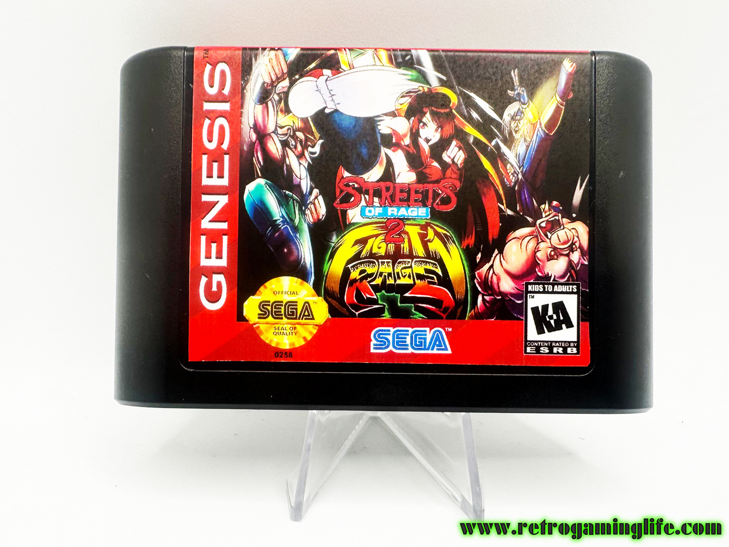 Streets of Rage 2 Fight N Rage Sega Genesis Repro Game Cart