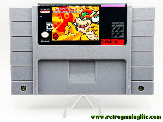 Super Mario World The Bowser's Kaizo Conspiracy SNES Video Game Cart Reproduction