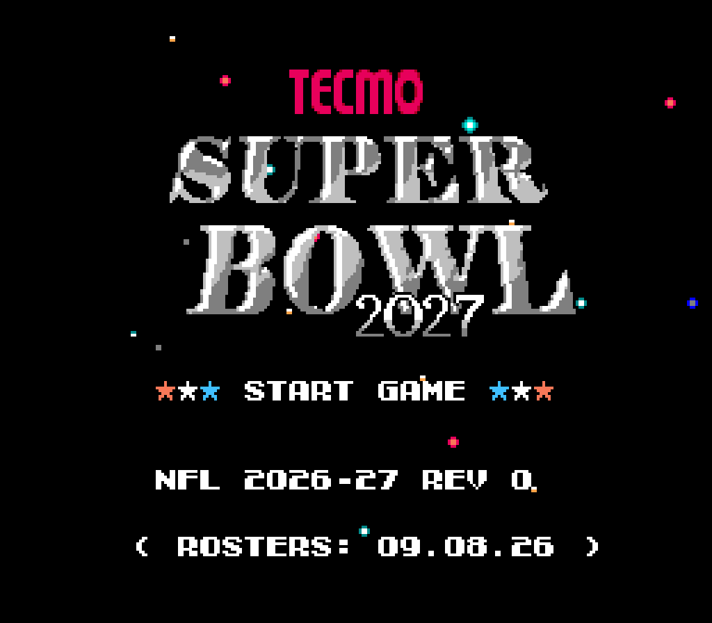Tecmo Super Bowl 2027 NES Reproduction