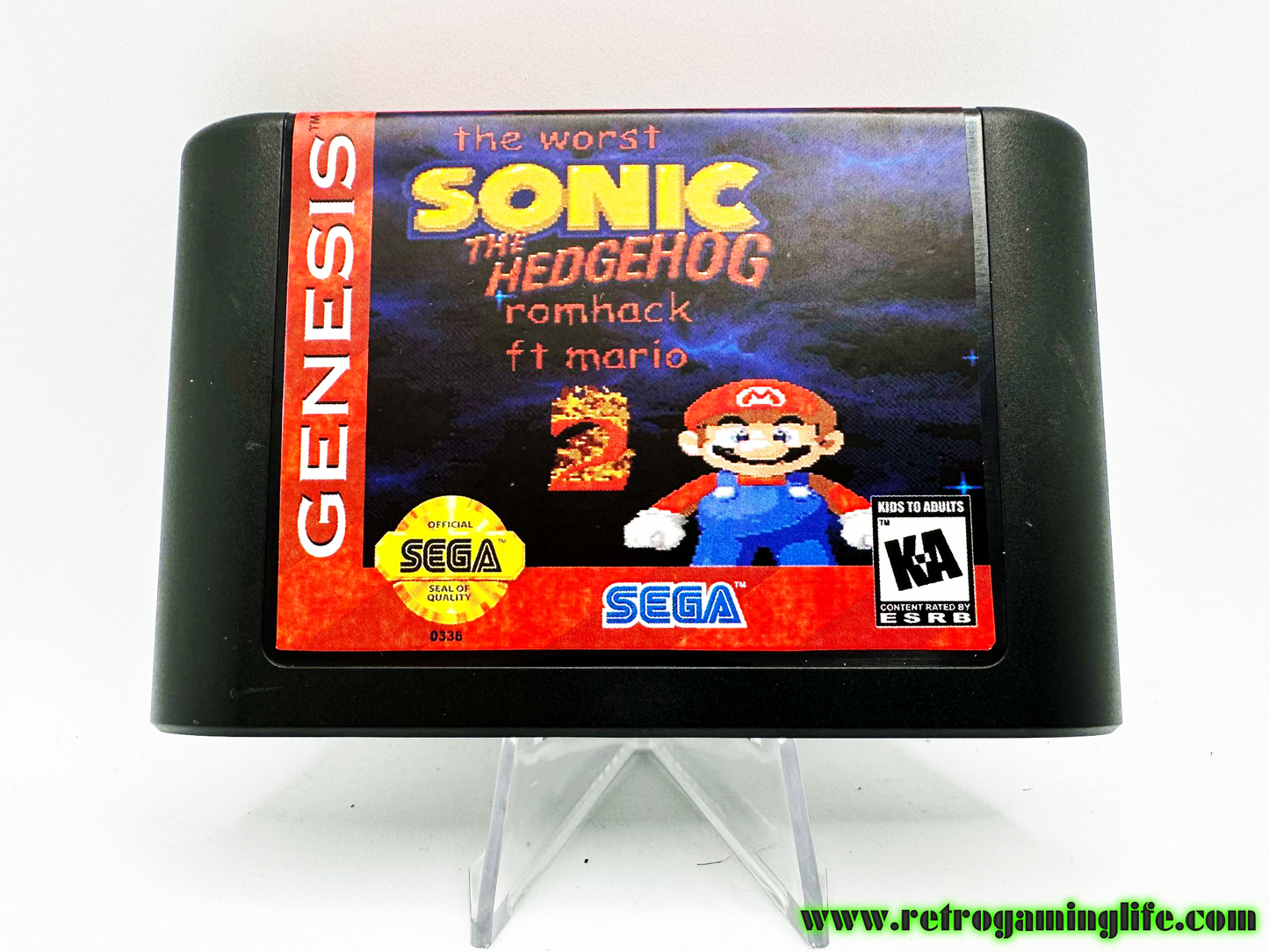 The Worst Sonic the Hedgehog Romhack 2 Sega Genesis Reproduction Video Game Cart