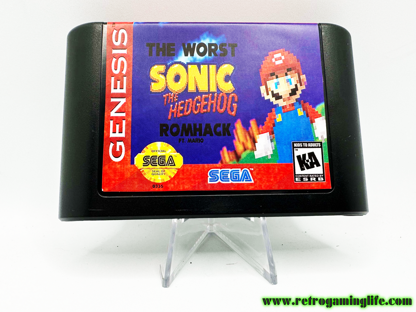 The Worst Sonic the Hedgehog Rom Hack Video Game Reproduction Game Cart Sega Genesis